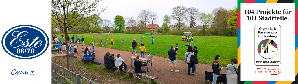 Förderung 104 Projekte für 104 Stadtteile. Sportplatz  in Cranz Hamburg. 
